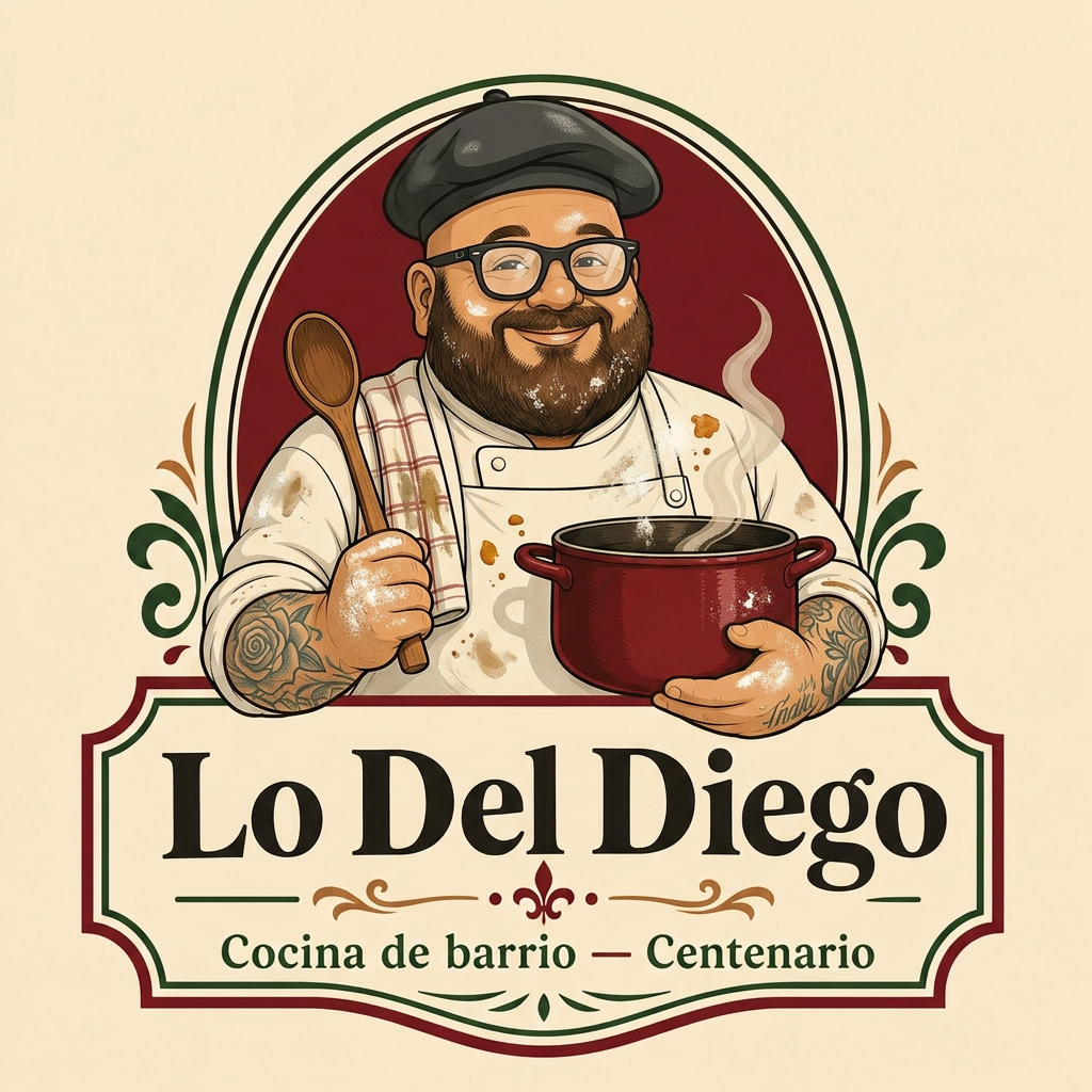 Diego, el cocinero, ilustrado con gorro de chef